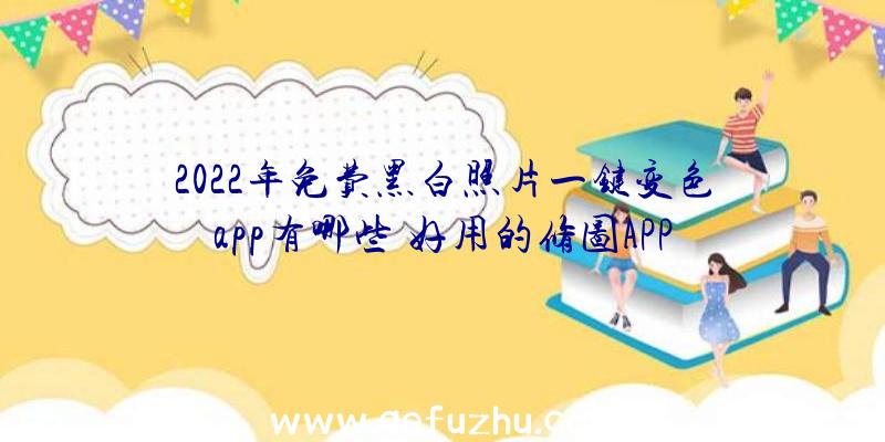 2022年免费黑白照片一键变色app有哪些